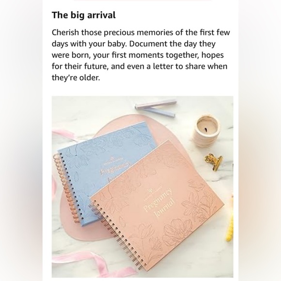 Pregnancy Journal & Memory Book Great First Time Mom Gift Keepsake Rose Gold NIP - Picture 14 of 16